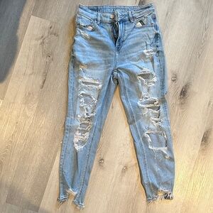 American Eagle Outfitters Ripped Light Blue Skinny Jeans